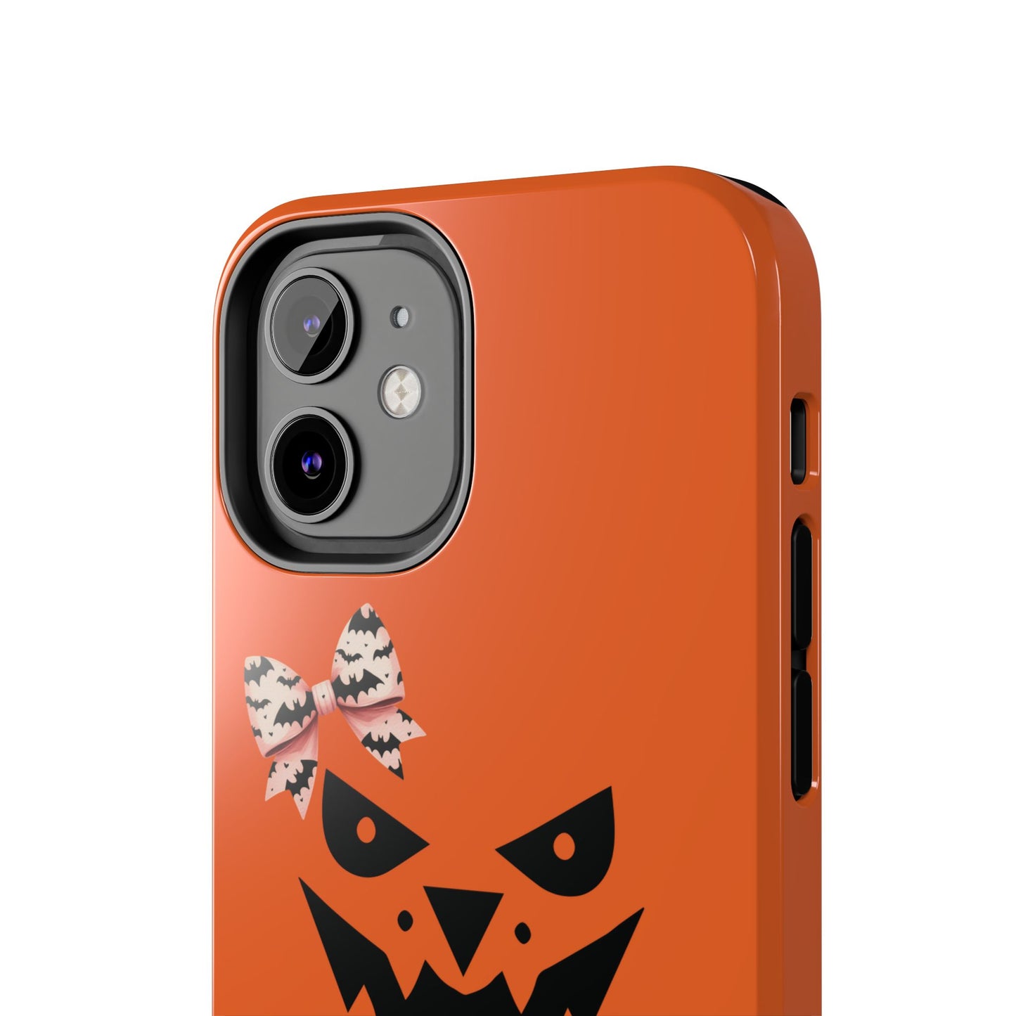 Pumpkin with Bat Bow Tough Phone Cases