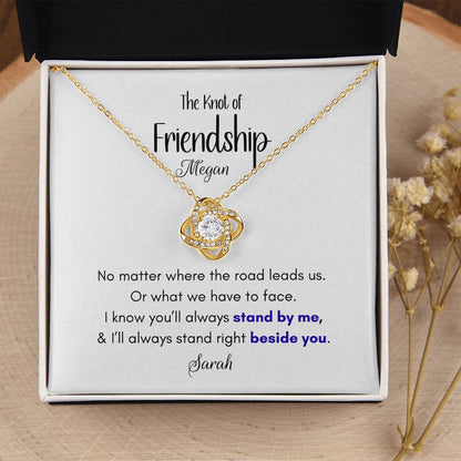 Personalized Gift for Best Friend-Love Knot Friendship Necklac