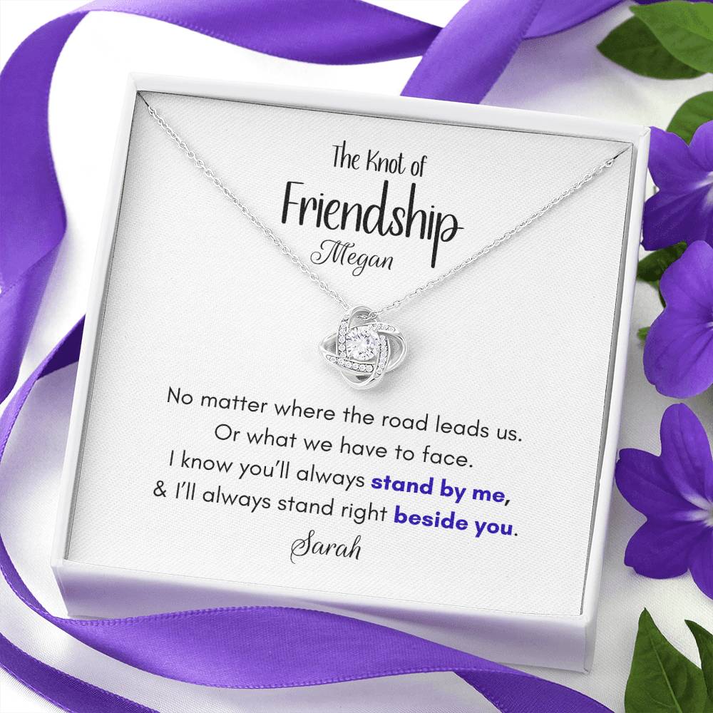 Personalized Gift for Best Friend-Love Knot Friendship Necklac