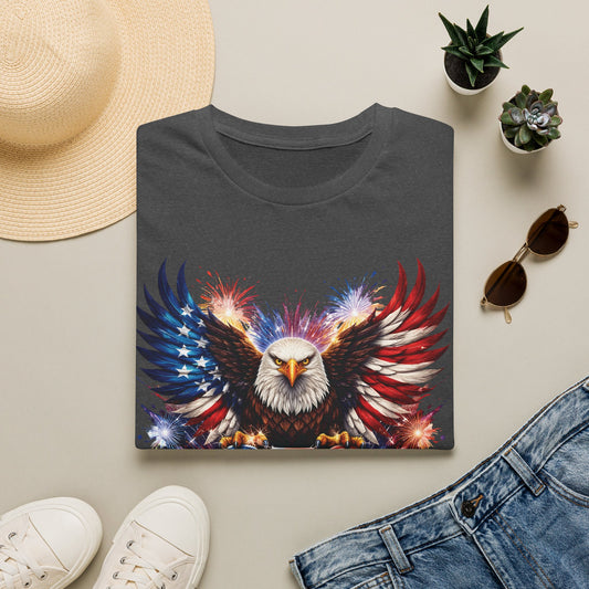 250 Eagle Patriotic T-Shirt – American Flag Bald Eagle Graphic Tee | Fourth of July Americana Shirt