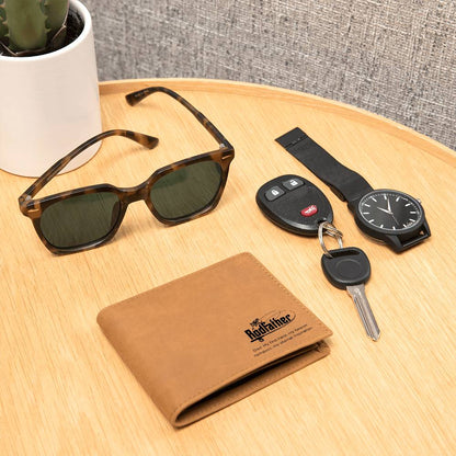 RodFather Wallet for Dad – “My First Hero, My Forever Compass” | Full Grain Leather Bifold Gift