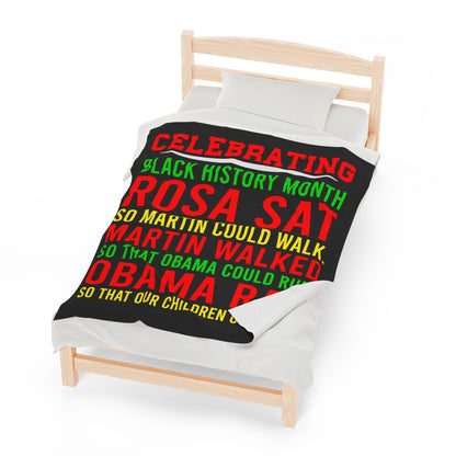 Celebrating Black History Velveteen Plush Blanket