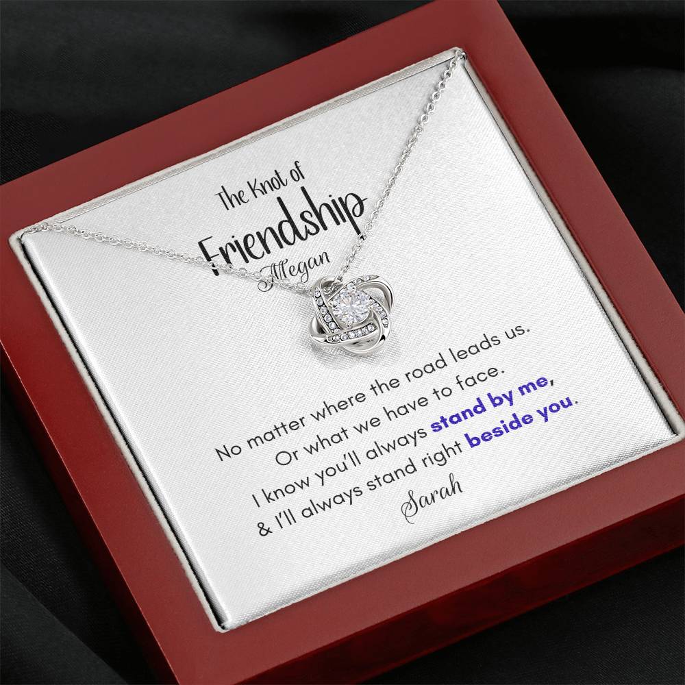 Personalized Gift for Best Friend-Love Knot Friendship Necklac
