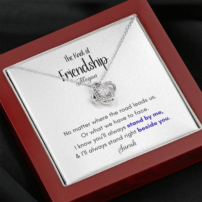 Personalized Gift for Best Friend-Love Knot Friendship Necklac