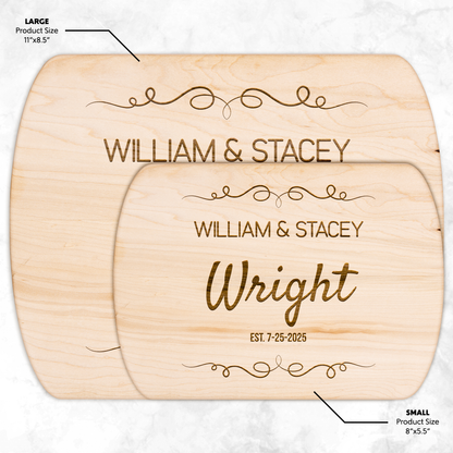 Personalized Hardwood Oval Cutting Board – American-Made Craftsmanship Hardwood