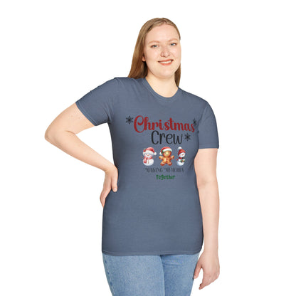 Christmas Crew Snowmen and Gingerbread Kid Unisex Soft-Style T-Shirt – Perfect Holiday Season Tee