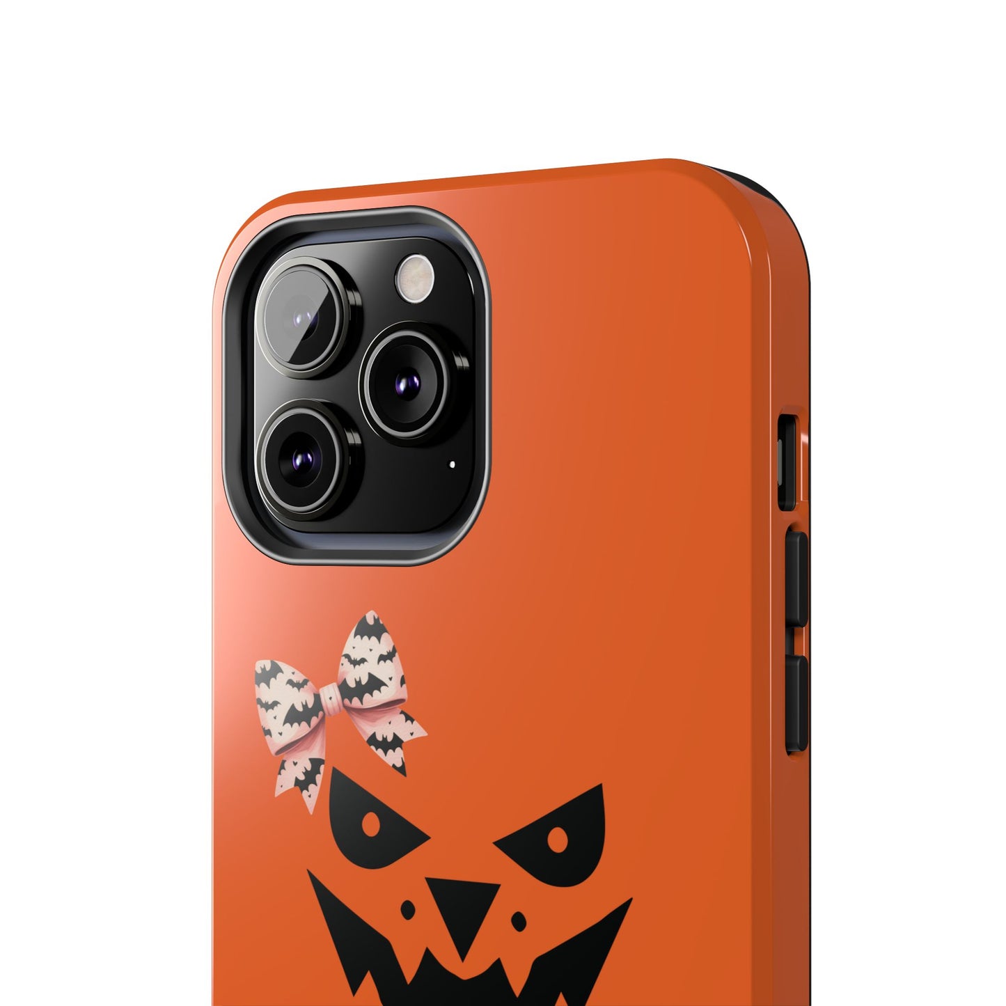 Pumpkin with Bat Bow Tough Phone Cases