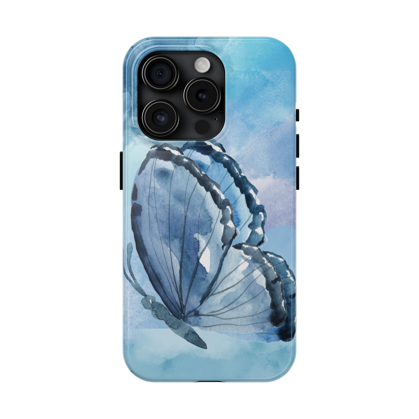 Blue Watercolor Butterfly Tough Phone Cases