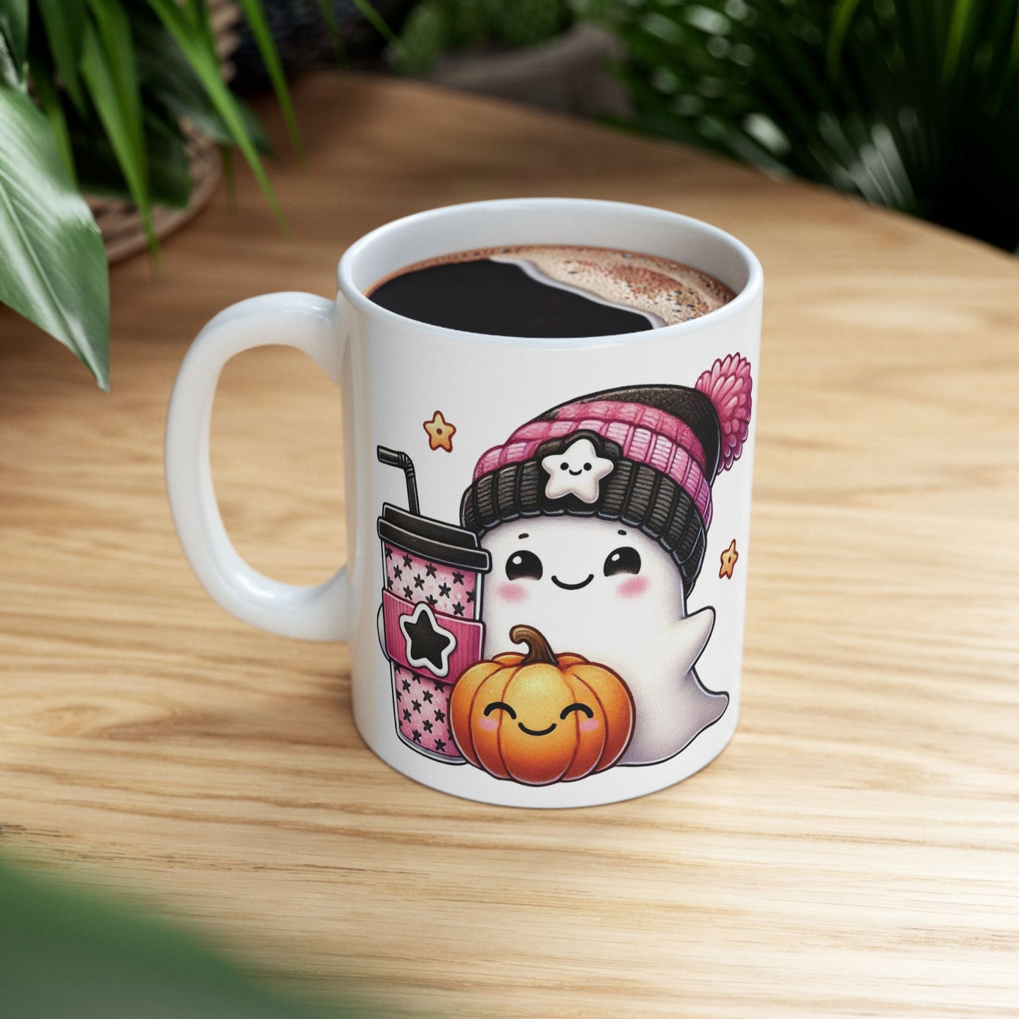 Ghost Coffee Ceramic Mug, (11oz, 15oz)