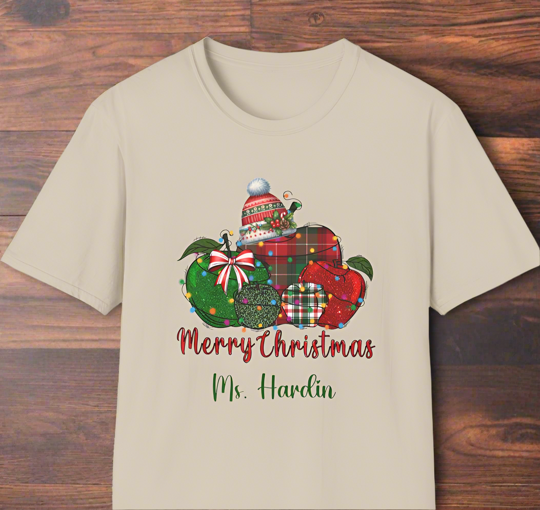 Persoanlized Merry Christmas Teacher T-Shirt!