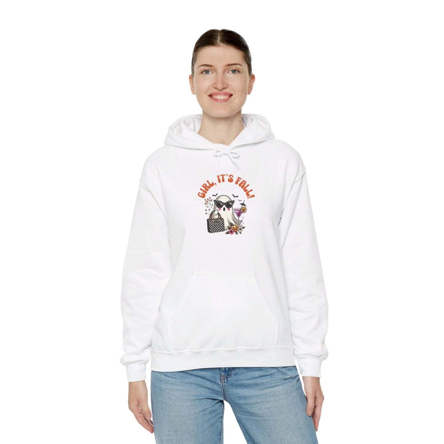 Girl, It's Fall with Purse Heavy Blend™ Hooded Sweatshirt