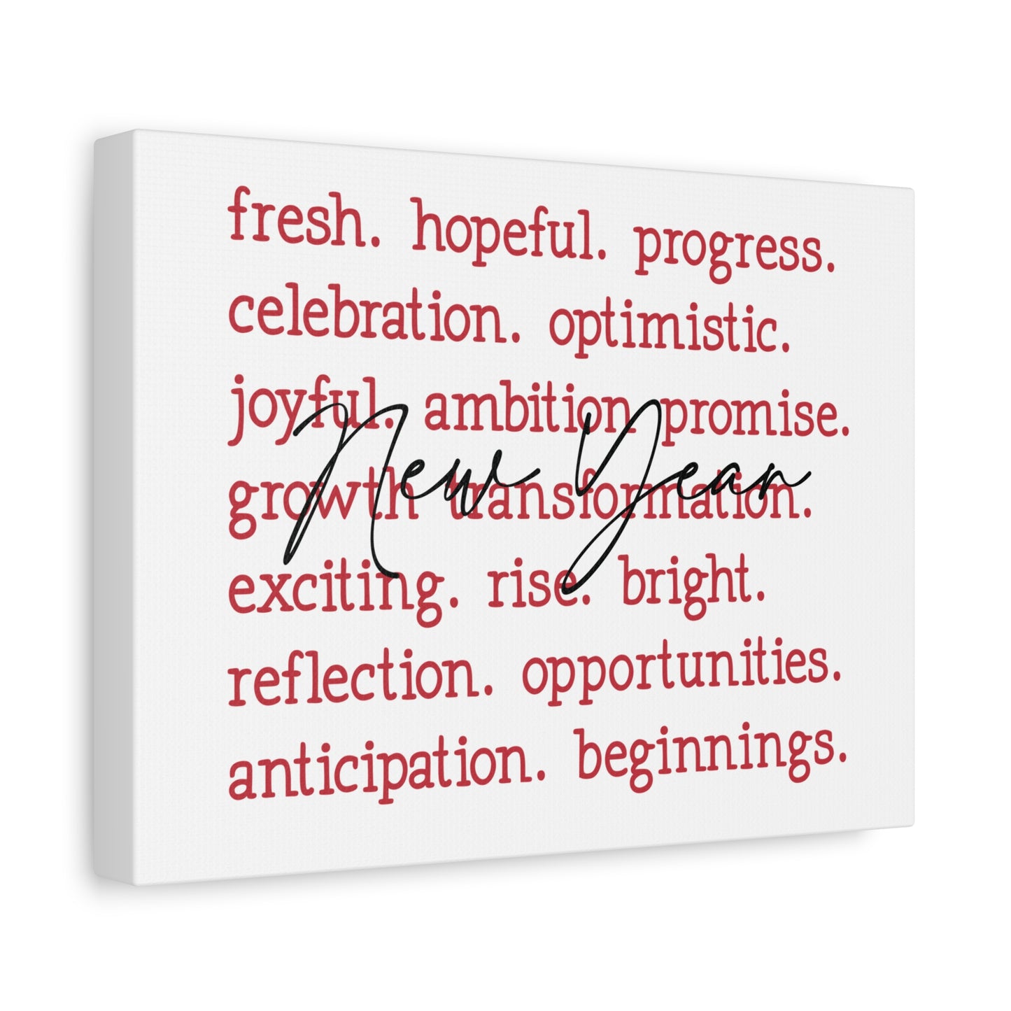 "Fresh Beginnings" Inspirational Word Art Matte Canvas – Eco-Friendly Pine Frame , Stretched, 1.25"