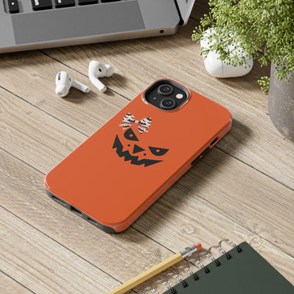 Pumpkin with Bat Bow Tough Phone Cases