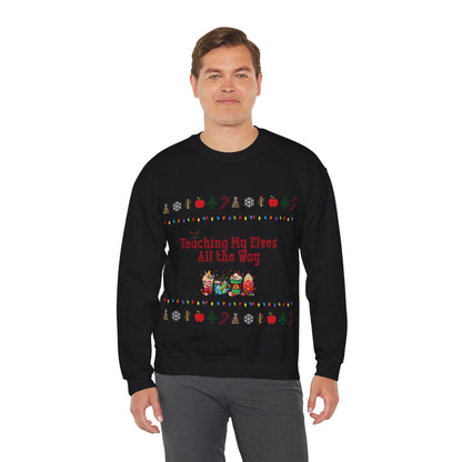 Festive Teacher Sweatshirt, Funny Christmas Gift, Holiday Apparel, Teacher Sweatshirt, Unisex Crewneck for Christmas