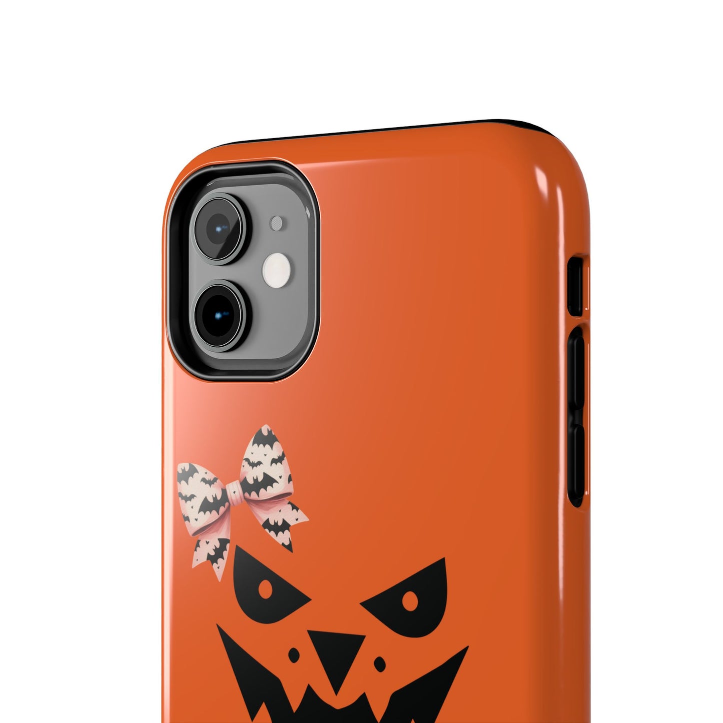 Pumpkin with Bat Bow Tough Phone Cases