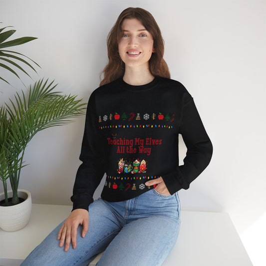 Festive Teacher Sweatshirt, Funny Christmas Gift, Holiday Apparel, Teacher Sweatshirt, Unisex Crewneck for Christmas