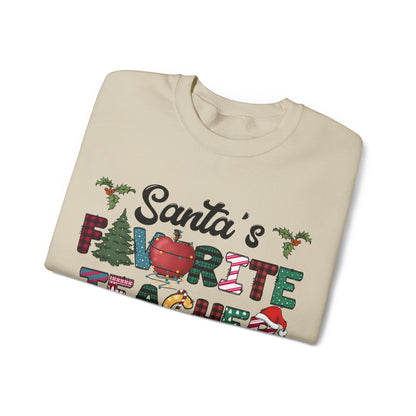 Santa's Favorite Teacher Unisex Heavy Blend™ Crewneck Sweatshirt