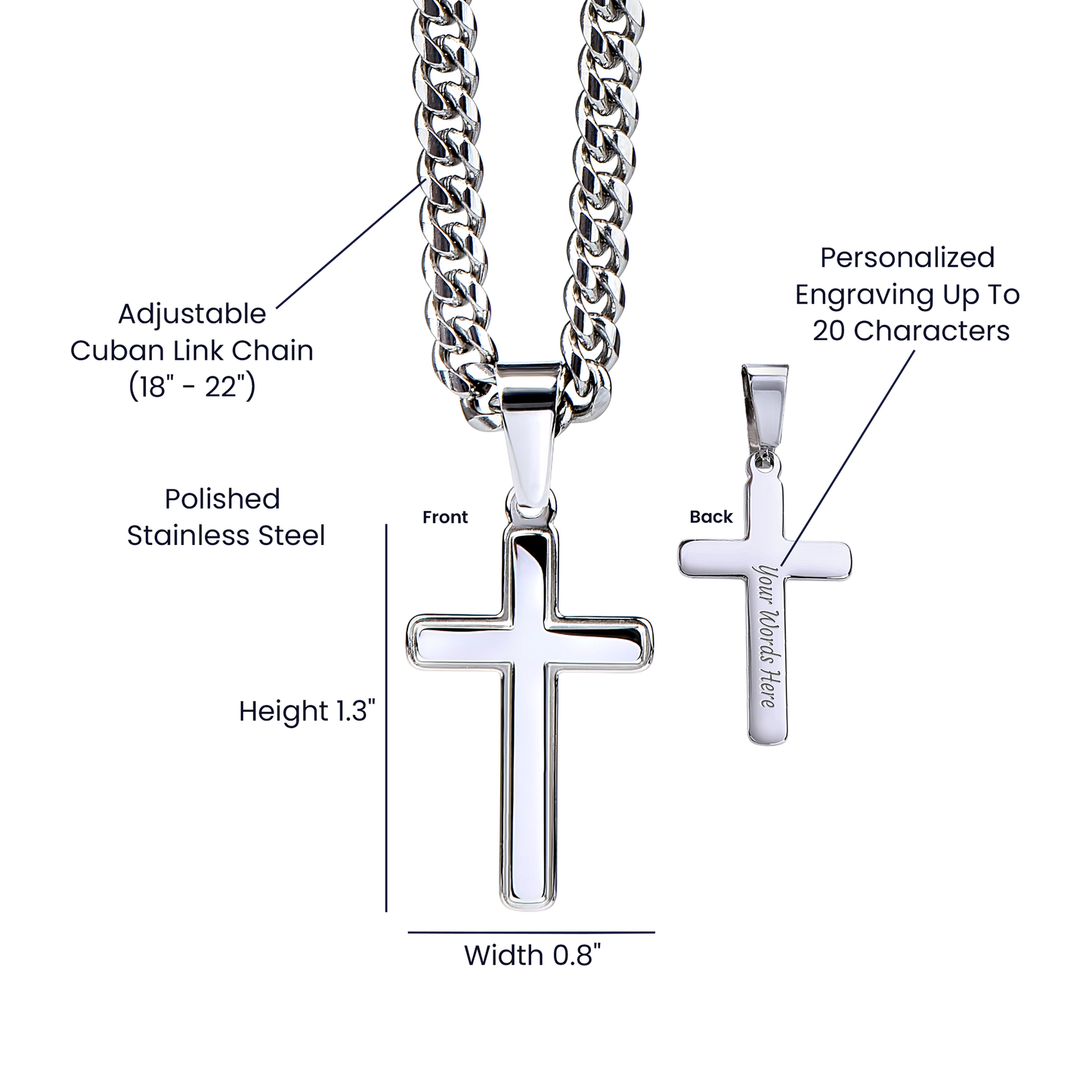 Personalized Cross Necklace for Dad – A Meaningful Christian Gift of Faith