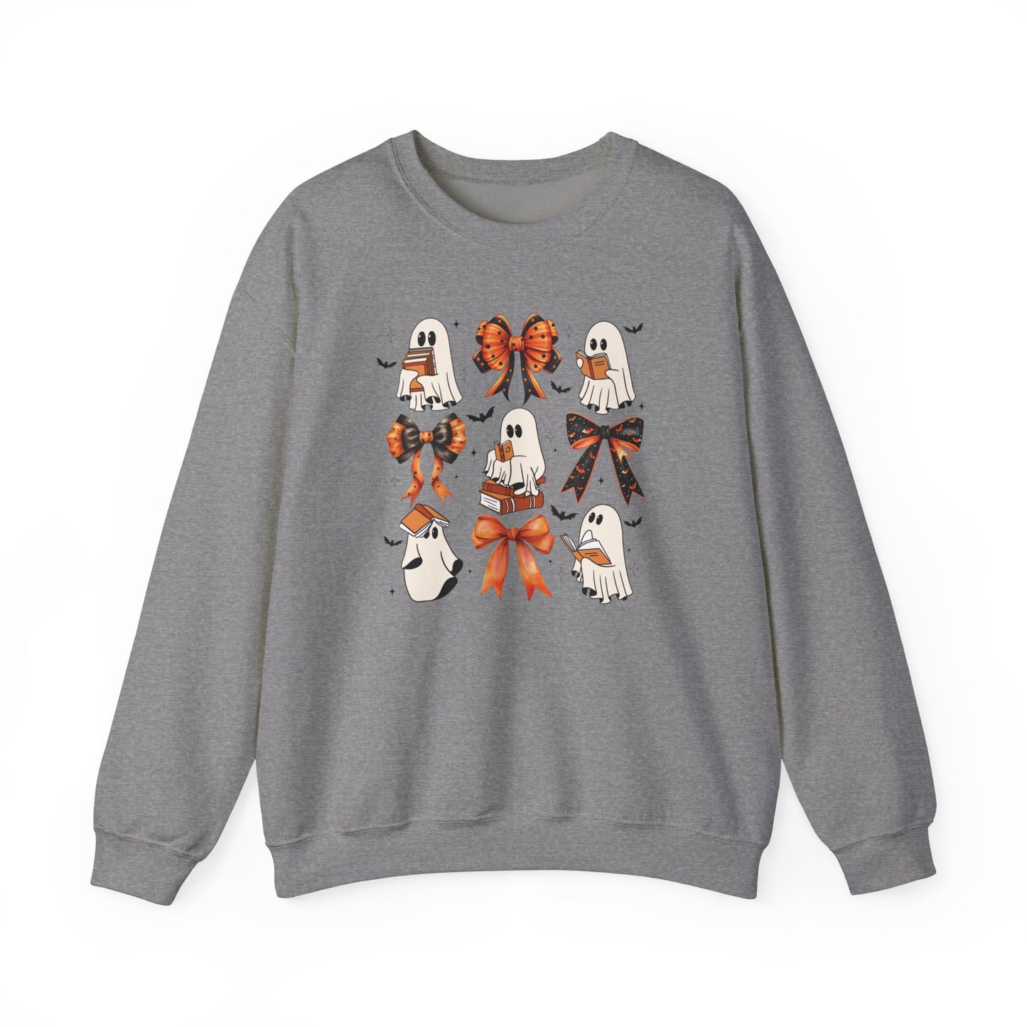 Halloween Ghost and Coquette Bows Heavy Blend™ Crewneck Sweatshirt