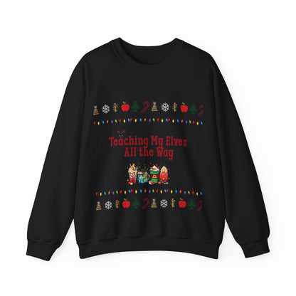 Festive Teacher Sweatshirt, Funny Christmas Gift, Holiday Apparel, Teacher Sweatshirt, Unisex Crewneck for Christmas