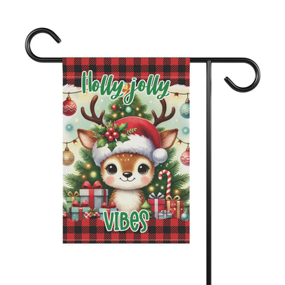 House Banner Christmas Deer Flag - Holly Jolly Vibes