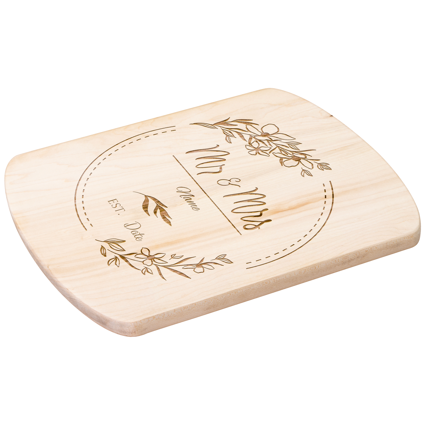 Mrs & Mrs Hardwood Oval Cutting Board