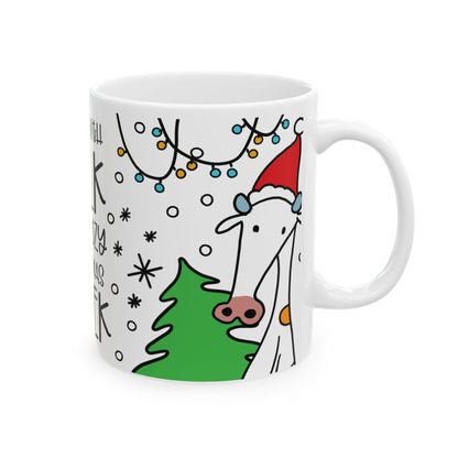 Christmas Cow Mug – "Coffee with Milk For Cozy Christmas Week" – Perfect Gift for Coffee Lovers! Microwave & Dishwasher Saf