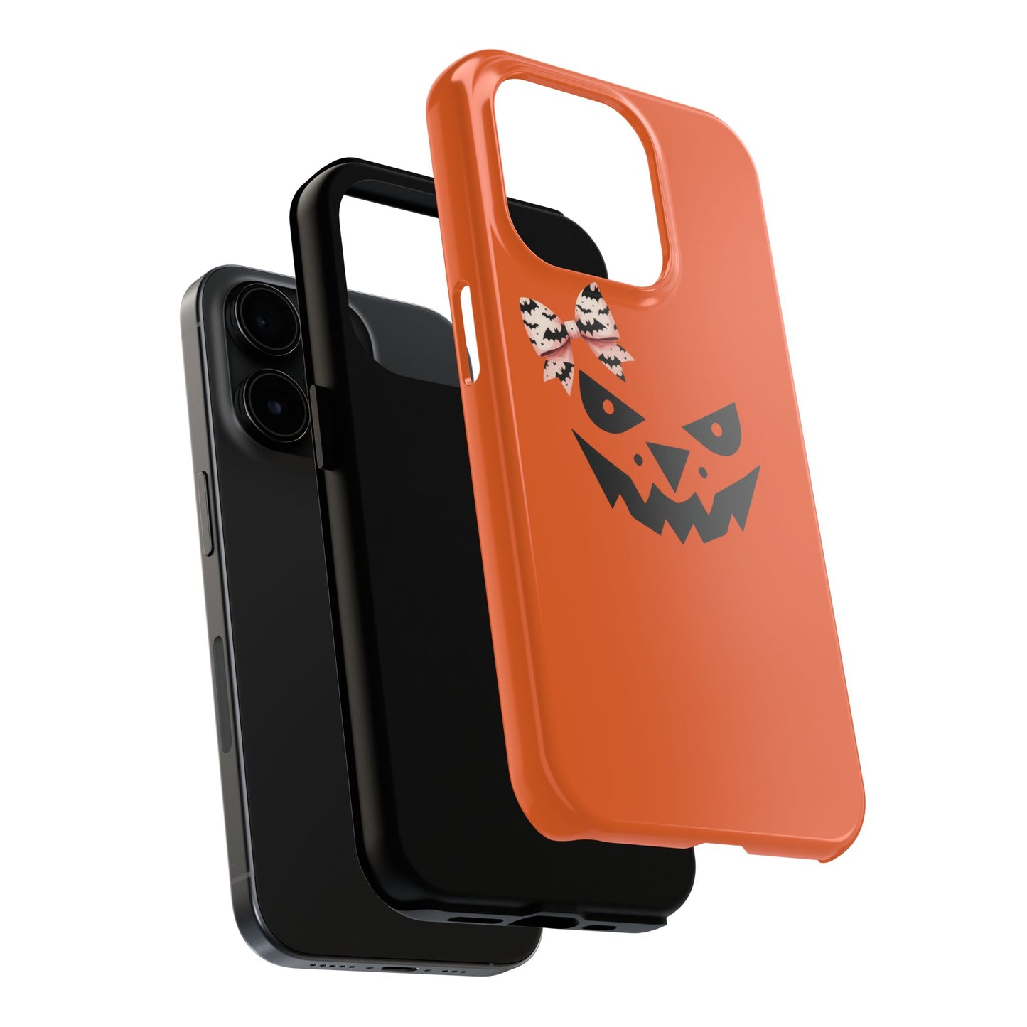 Pumpkin with Bat Bow Tough Phone Cases