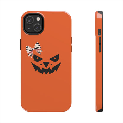 Pumpkin with Bat Bow Tough Phone Cases