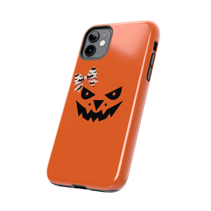 Pumpkin with Bat Bow Tough Phone Cases