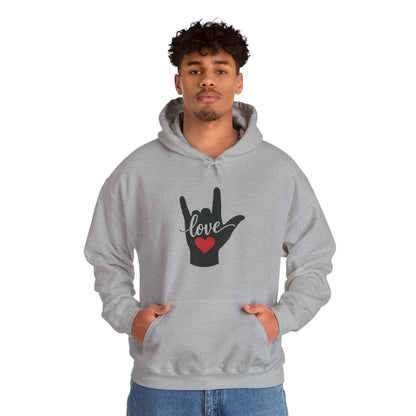 I Love You Sign Language Hoodie | ASL Love Heart Hooded Sweatshirt