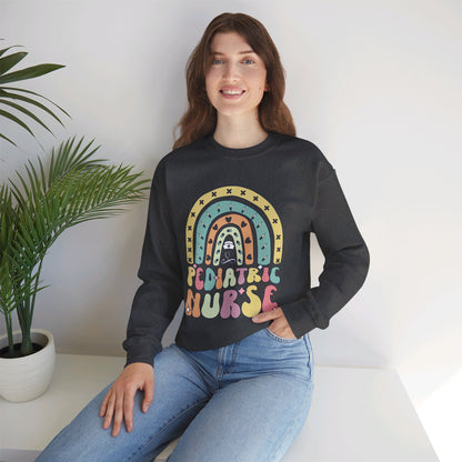 Pediatric Nurse Rainbow Unisex Heavy Blend™ Crewneck Sweatshirt