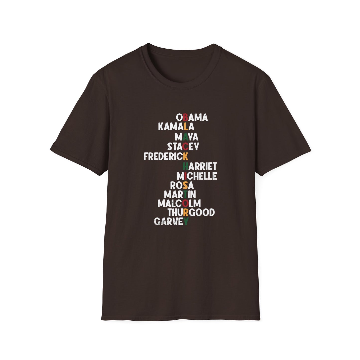Black History T-Shirt – Celebrating Iconic African American Leaders Unisex Softstyle T-Shirt