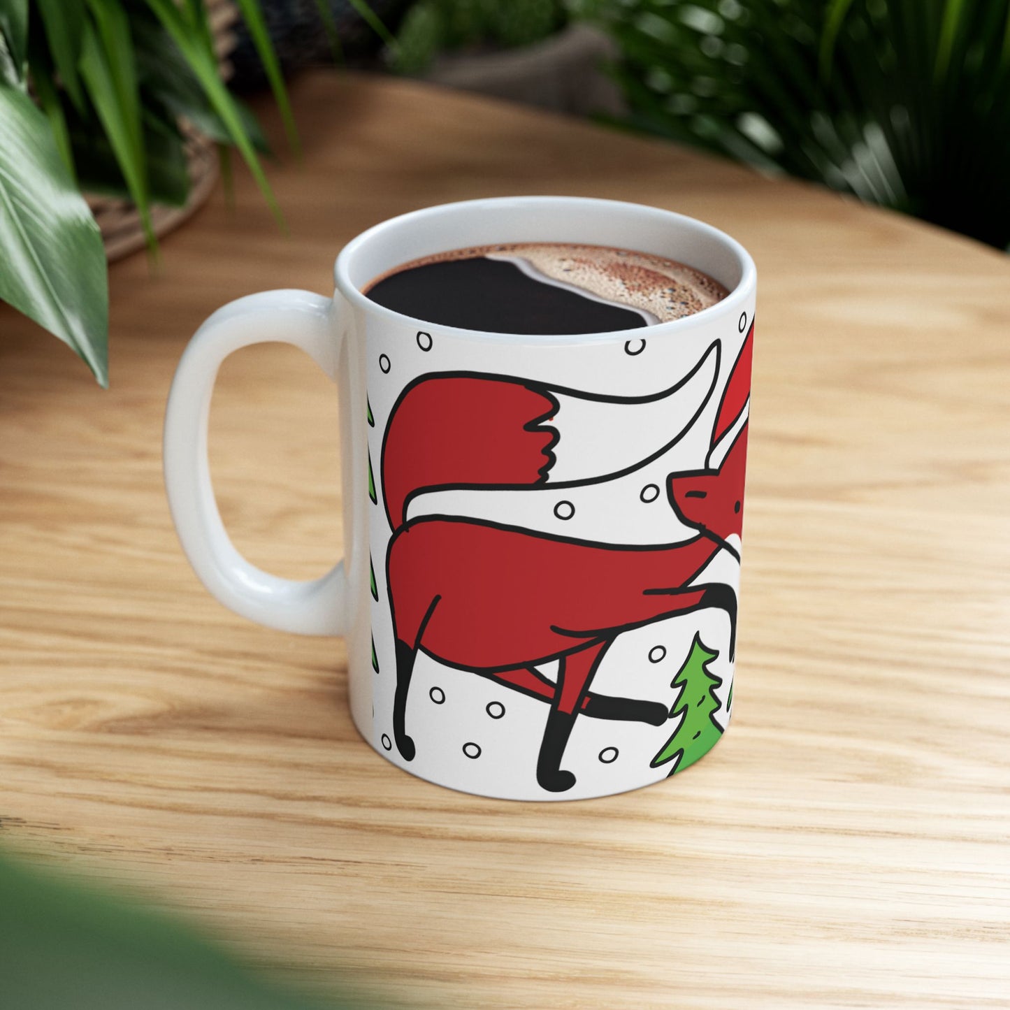 Christmas Fox Mug – "Favorite Christmas Coffee" – Perfect Gift for Coffee Lovers! Microwave & Dishwasher Safe