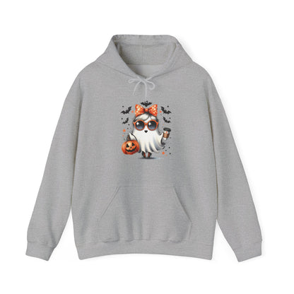 Halloween Bow Ghost Hoodie, Cozy Fall Sweatshirt, Cute Ghost Apparel