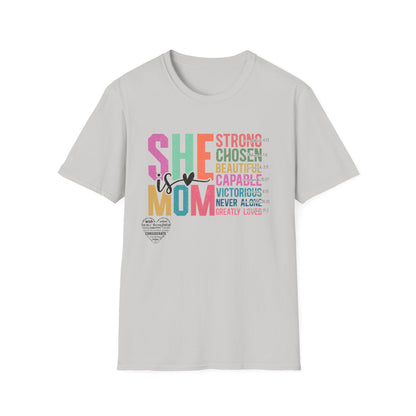 She is Mom Unisex Softstyle T-Shirt