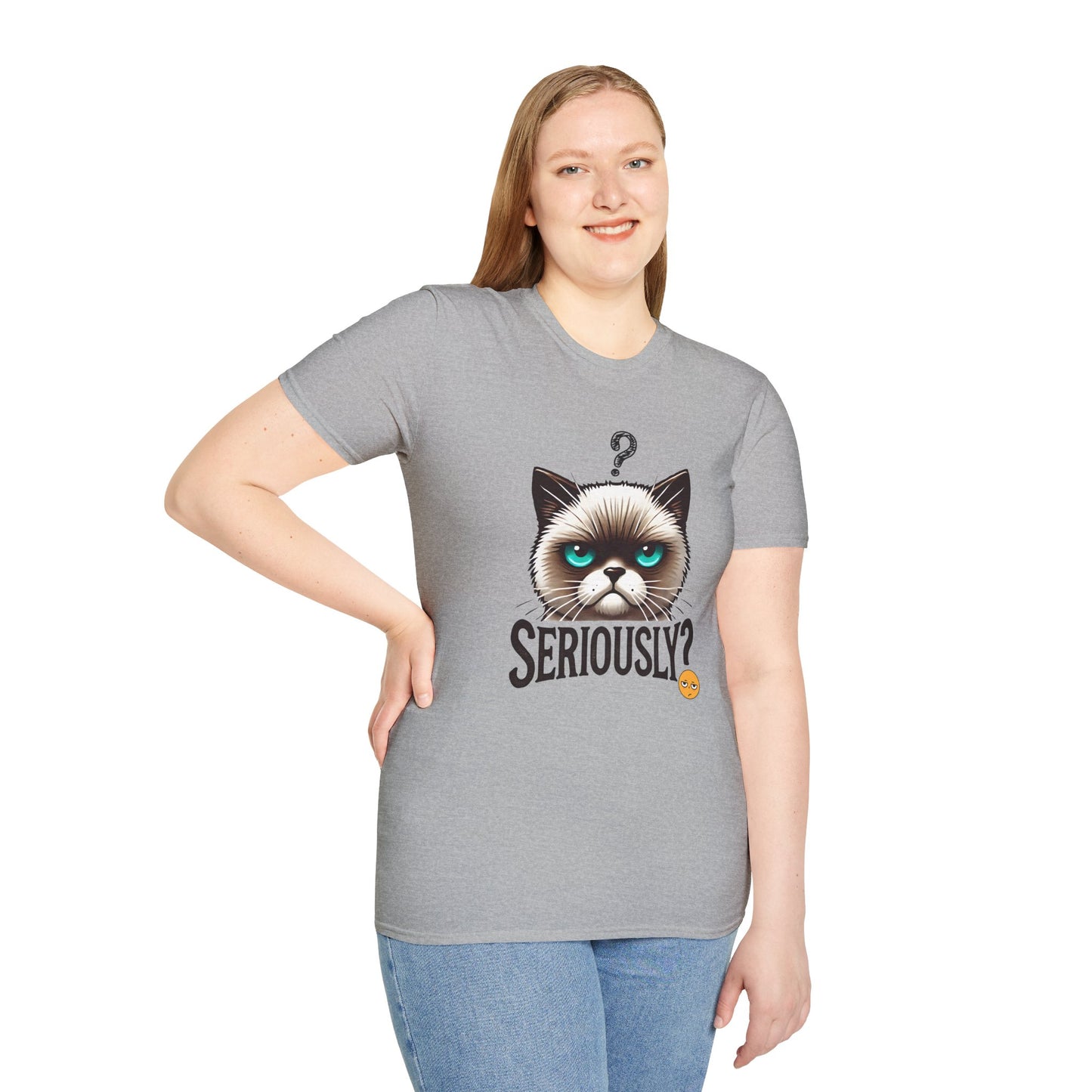 Funny Cat Graphic Unisex Softstyle T-Shirt – Casual & Playful Tee for Everyday Comfort