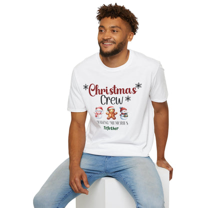 Christmas Crew Snowmen and Gingerbread Kid Unisex Soft-Style T-Shirt – Perfect Holiday Season Tee