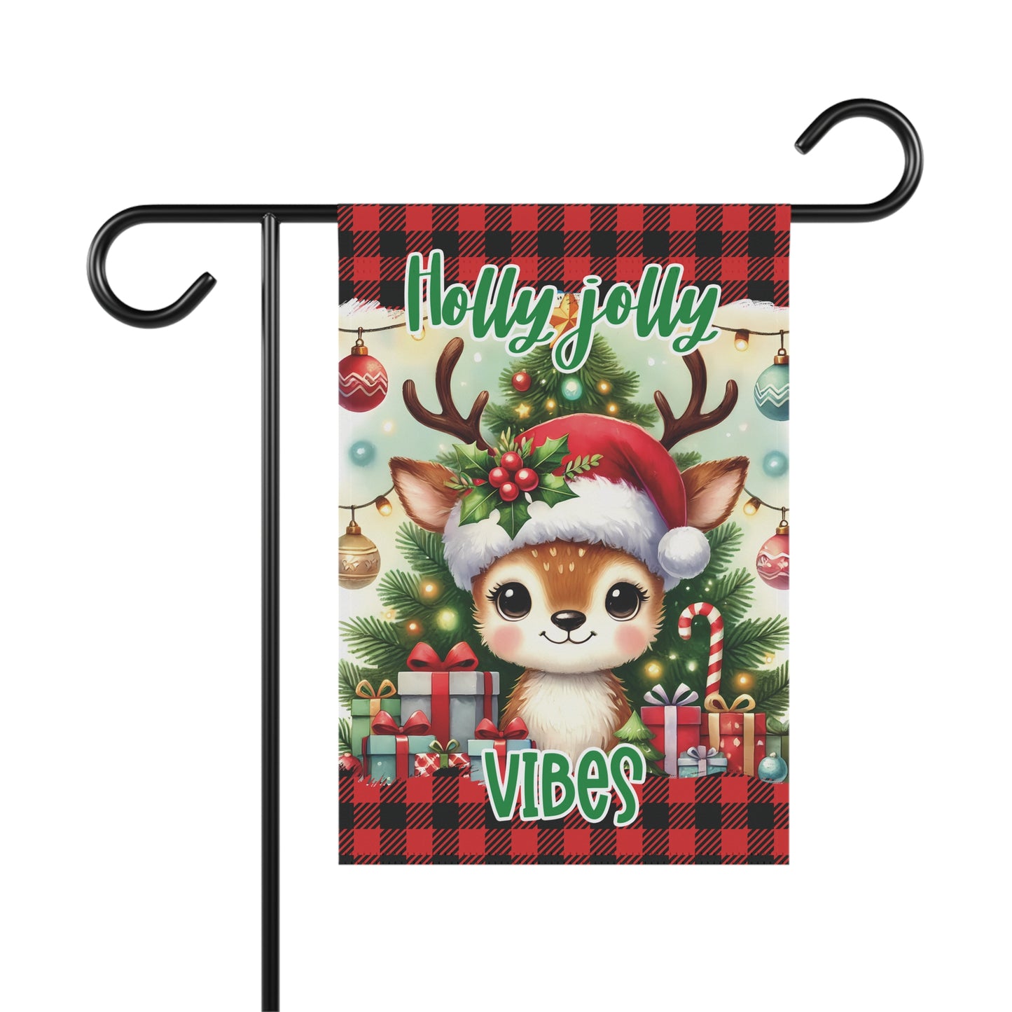 House Banner Christmas Deer Flag - Holly Jolly Vibes