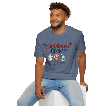 Christmas Crew Snowmen and Gingerbread Kid Unisex Soft-Style T-Shirt – Perfect Holiday Season Tee