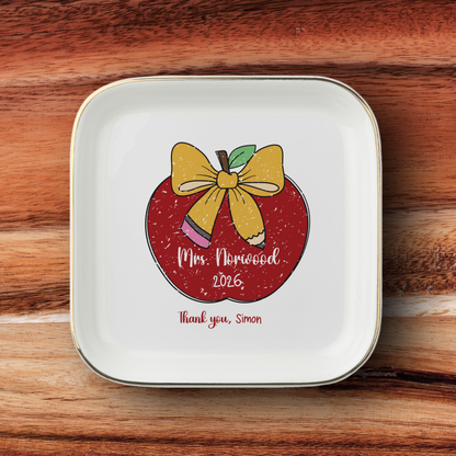 Personalized Teacher Jewelry Dish – Custom Teacher Appreciation Gift