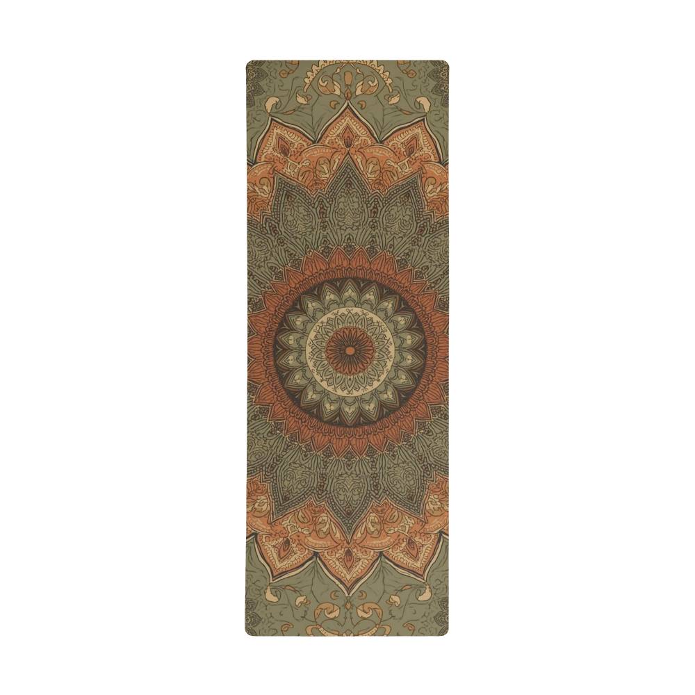 Mandala Rubber Yoga Mat | Non-Slip Suede Yoga Mat for Balance, Comfort; Home Practice