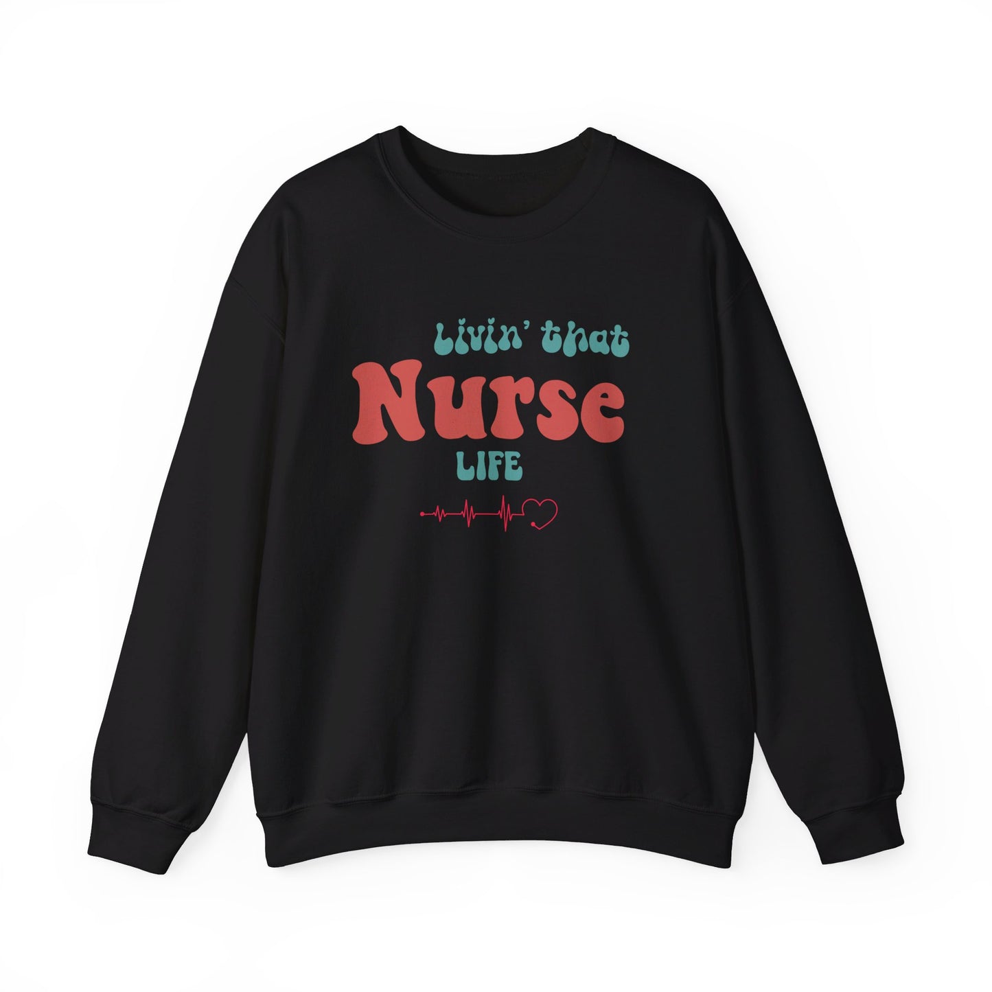 Livin' That Nurse Life Red Unisex Heavy Blend™ Crewneck Sweatshirt