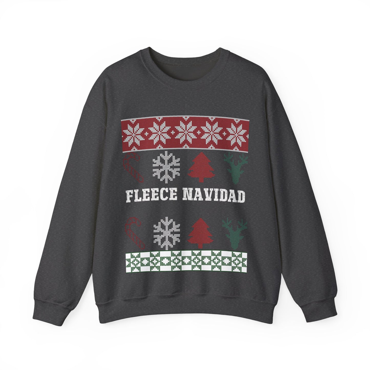 Fleece Navidad Ugly Christmas Sweatshirt Heavy Blend™ Crewneck Sweatshirt