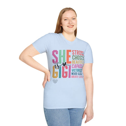 She is GiGi Unisex Softstyle T-Shirt