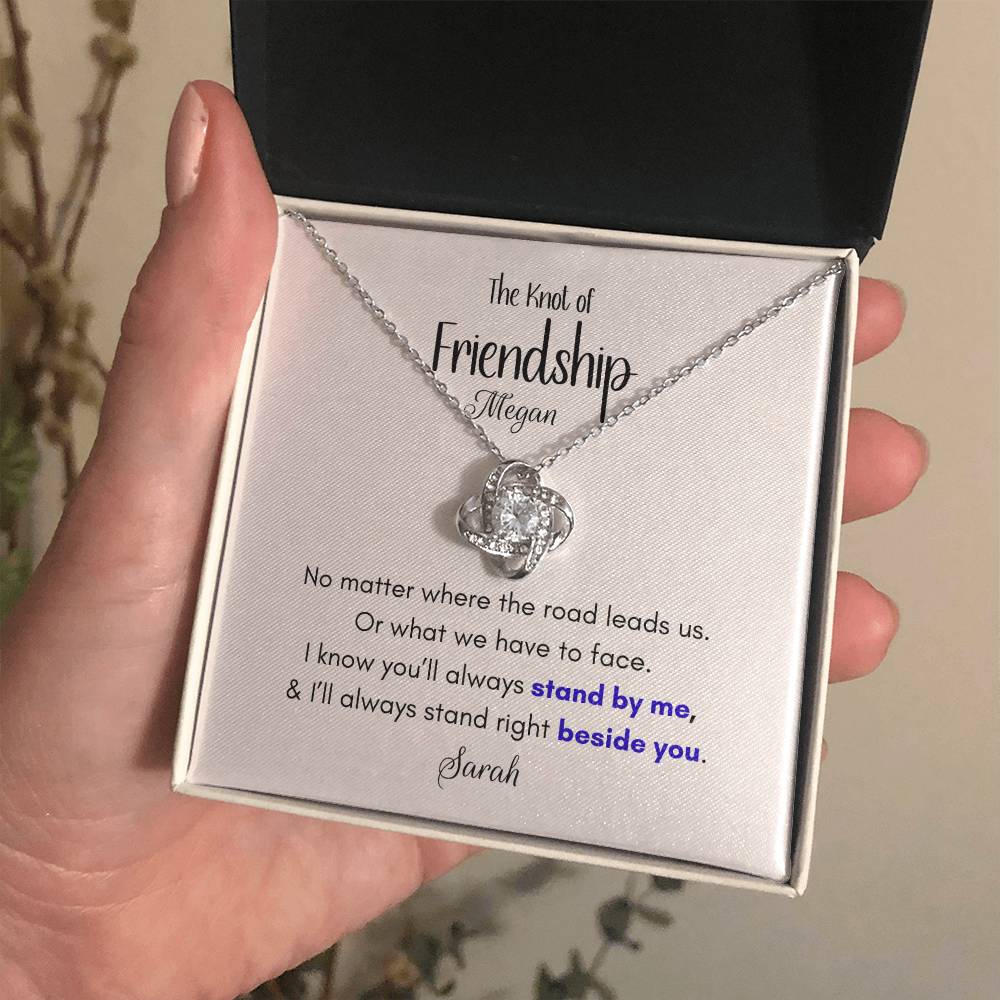 Personalized Gift for Best Friend-Love Knot Friendship Necklac