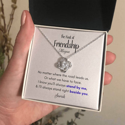 Personalized Gift for Best Friend-Love Knot Friendship Necklac