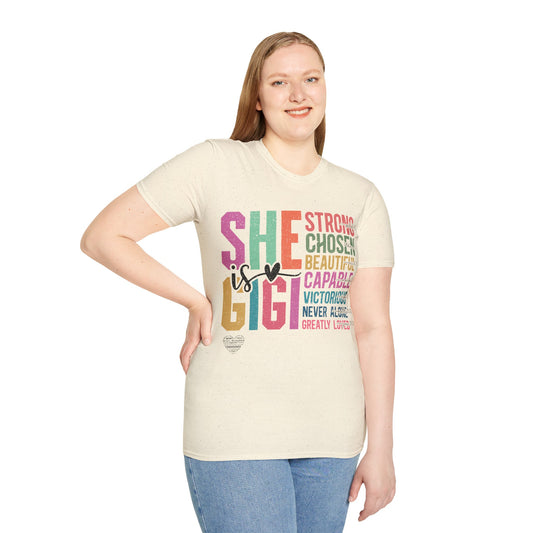 She is GiGi Unisex Softstyle T-Shirt