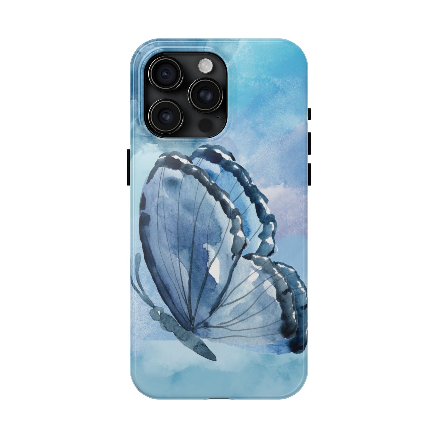 Blue Watercolor Butterfly Tough Phone Cases