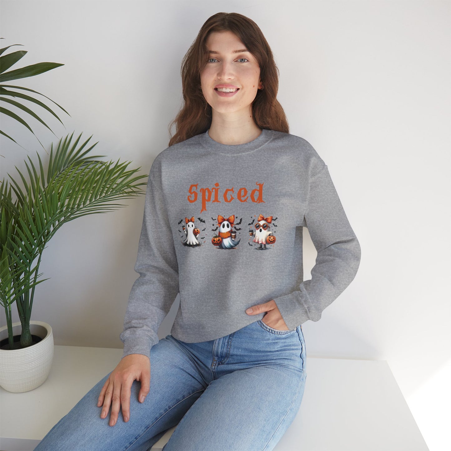 Halloween Spiced Ghost Heavy Blend™ Crewneck Sweatshirt